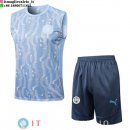 Senza Maniche Set Completo Maglia Manchester city 2024/2025 Blu Luce Grigio