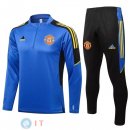 Giacca Set Completo Manchester United 21-22 Blu Giallo Nero