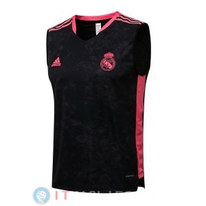 Senza Maniche Maglia Real Madrid 2021/2022 Nero Rosa