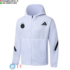 Giacca Con Cappuccio Full Zip Ajax 2025/2026 Bianco Nero