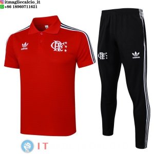 POLO Maglia Set Completo Flamengo 2025/2026 Rosso Nero