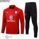 Tuta da Allenamento AC Milan Mezza Cerniera AC Milan 25-26 Rosso I Nero