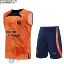 Senza Maniche Set Completo Maglia Atletico Madrid 2023/2024 Arancione Blu