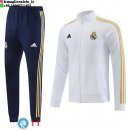 Giacca Set Completo Lunga Zip Real Madrid 2023/2024 Bianco Blu Giallo