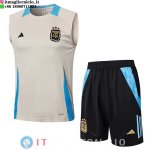 Senza Maniche Set Completo Maglia Argentina 2024 Giallo Blu Nero
