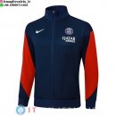 Giacca Lunga Zip Paris Saint Germain 25-26 Blu Navy Rosso