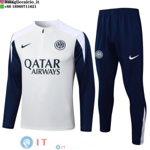 Felpa Da Allenamento Set Completo Inter Milan 25-26 Bianco Blu