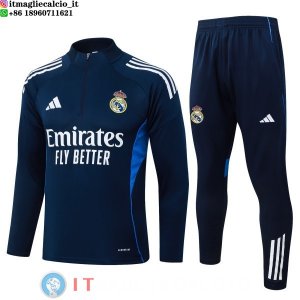 Felpa Da Allenamento Set Completo Real Madrid 25-26 Blu Navy Bianco