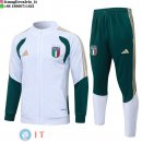 Giacca Set Completo Lunga Zip Italia 2026 Bianco Verde