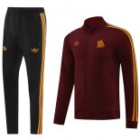 Giacca Set Completo Lunga Zip AS Roma 23-24 Rosso