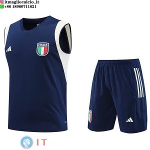 Senza Maniche Set Completo Maglia Italia 2023/2024 Blu