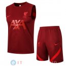 Senza Maniche Set Completo Maglia Liverpool 2021/2022 Rosso