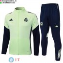 Giacca Lunga Zip Set Completo Real Madrid 25-26 Verde Luce