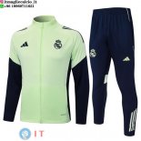 Giacca Lunga Zip Set Completo Real Madrid 25-26 Verde Luce