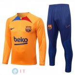 Giacca Bambino Set Completo Barcellona 2022/2023 Arancione Blu