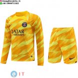 Thailandia Maglia Set Completo Uomo Paris Saint Germain Portiere ML 2023/2024 Giallo