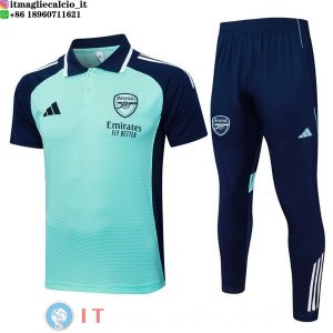 POLO Maglia Set Completo Arsenal 2025/2026 Verde Blu