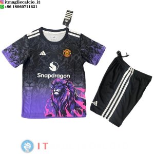 Maglia Bambino Manchester united Speciale 2025/2026 Purpureo Nero