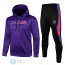 Giacca Felpa Cappuccio Set Completo Paris Saint Germain 21-22 Purpureo Nero