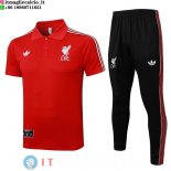 POLO Maglia Set Completo Liverpool 2025/2026 Rosso Nero