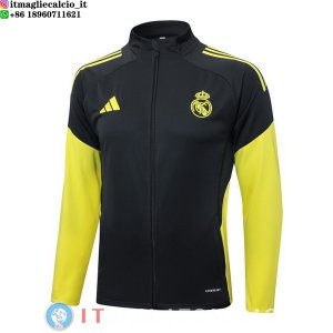 Giacca Lunga Zip Real Madrid 2025/2026 Grigio Giallo