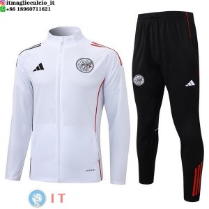 Giacca Full Zip e Pantaloni Allenamento Ajax 2025/2026 Bianco Nero