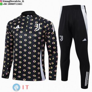 Felpa Da Allenamento Set Completo Juventus 24-25 Nero Bianco