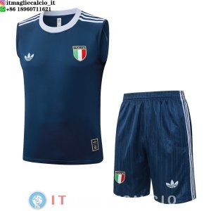 Senza Maniche Set Completo Maglia Italia 2026 Blu Navy