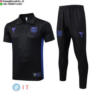 POLO Maglia Set Completo Barcellona 2025/2026 Nero Purpureo