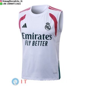 Senza Maniche Maglia Real Madrid 2026/2027 Bianco Rosa