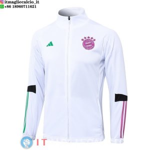 Giacca Lunga Zip Bayern Monaco 23-24 Bianco Purpureo