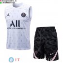 Senza Maniche Set Completo Maglia Paris Saint Germain 2023/2024 Bianco Nero Rosa