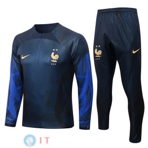 Maglia Giacca Set Completo Francia 2022 Blu II Navy