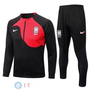 Giacca Set Completo Maglia Corea del Sud 2022 Nero II Rosso