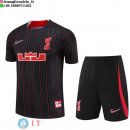 Formazione Bambino Set Completo Maglia liverpool 2023/2024 Nero Rosso