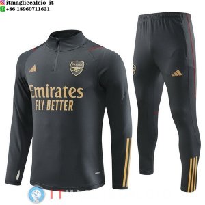 Felpa Da Allenamento Bambino Set Completo Arsenal 23-24 Grigio Navy