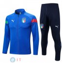 Giacca Set Completo Lunga Zip Italia 2022 III Blu