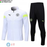 Giacca Set Completo Lunga Zip Manchester city 22-23 Bianco Nero