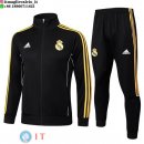 Giacca Lunga Zip Set Completo Real Madrid 25-26 Nero Giallo