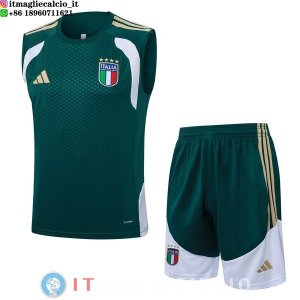 Senza Maniche Set Completo Maglia Italia 2026 Verde Bianco