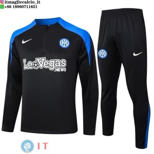 Felpa Da Allenamento Set Completo Inter Milan 24-25 Nero Blu