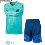 Senza Maniche Set Completo Maglia Marseille 2023/2024 Verde Blu