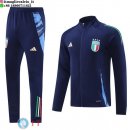 Giacca Set Completo Lunga Zip Italia 2024 Blu Navy
