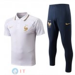 POLO Maglia Set Completo Francia 2022/2023 Bianco Blu