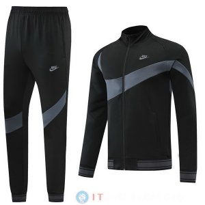 Giacca Set Completo Lunga Zip Nike 22-23 Nero Grigio