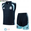 Senza Maniche Set Completo Maglia Argentina 2026 Blu Navy