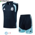 Senza Maniche Set Completo Maglia Argentina 2026 Blu Navy