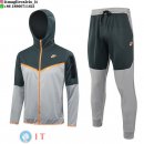 Giacca Felpa Cappuccio Set Completo Nike 2023 Verde Grigio