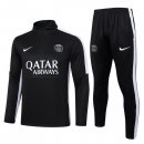 Felpa Da Allenamento Bambino Set Completo PSG 23-24 Nero Bianco