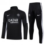 Felpa Da Allenamento Bambino Set Completo PSG 23-24 Nero Bianco